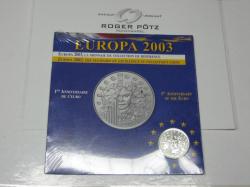 0,25 Euro Frankreich Silber PP 2003 Europa Währungsunion