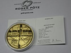 1000 Euro Gold 10 Unzen PP 2010 Pompidou Frankreich