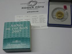 10 Euro Jahr des Schweins Gold PP 2007 Lunarserie I 10 Euro Jahr des Schweins Gold PP 2007 Lunarserie I