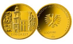 100 Euro BRD Gold PP 2020 Einigkeit - Serie Säulen der Demokratie 