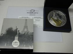 500 Euro Freiheitsstatue Grenelle Silber 1 kg vergoldet PP 2017 Frankreich