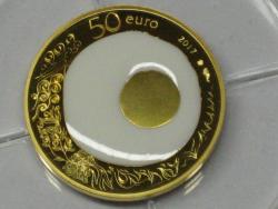 50 Euro Guy Savoy Gold Fehlprägung Farbdruck PP 2017 Frankreich Excellenzen 