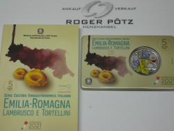 5 Euro Silber st 2021 Lambrusco e Tortellini