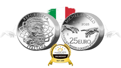 25 Euro 2025 1 kg Silber Michelangelo ITALIEN 25 Euro 2025 1 kg Silber Michelangelo ITALIEN